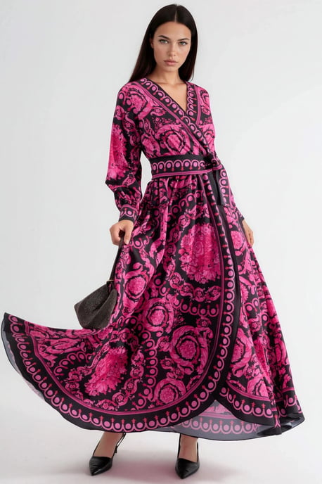 Midi-Kleid mit floralem Bindeband - Image 1