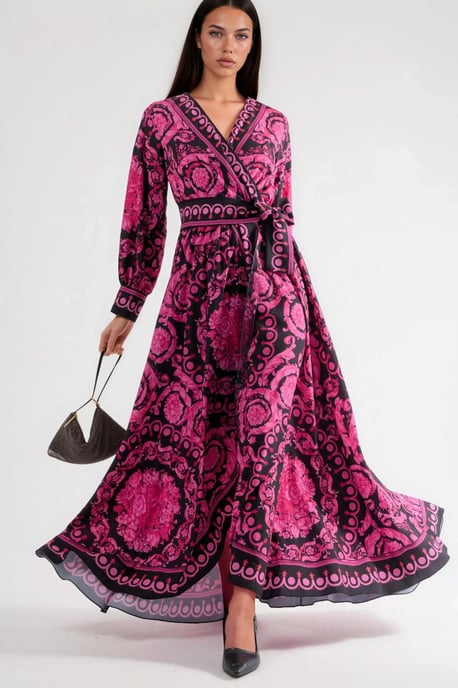 Midi-Kleid mit floralem Bindeband - Image 4