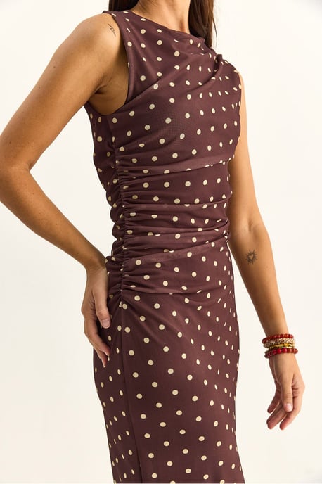 Punktemuster Bodycon Midi-Kleid - Image 6