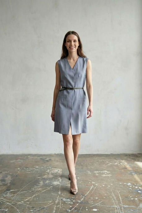 Gürtel-Midi-Shift-Kleid - Image 1
