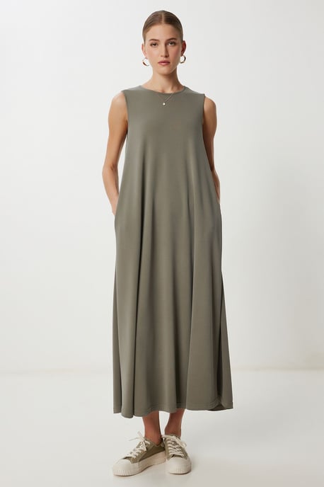 Lässiges, legeres Midi-Kleid mit Taschen - Image 3