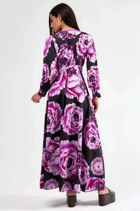 Blumenmuster Midi-Kleid mit Schleifendetail - Image 3