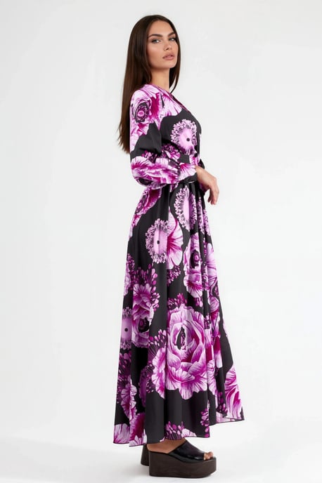 Blumenmuster Midi-Kleid mit Schleifendetail - Image 4