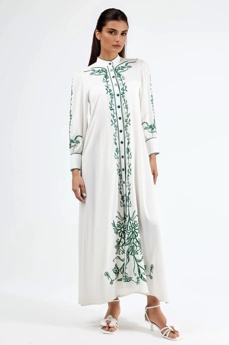 Blumenmuster Midi Hemdblusenkleid mit Gürtel - Image 6