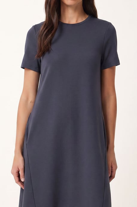 Midikleid mit kurzen Ärmeln und Rundhalsausschnitt - Image 4