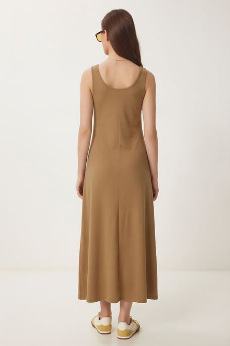 U-Kragen Midi-Kleid - Image 5