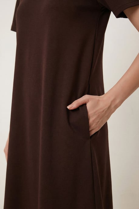 Midikleid mit kurzen Ärmeln und Rundhalsausschnitt - Image 4