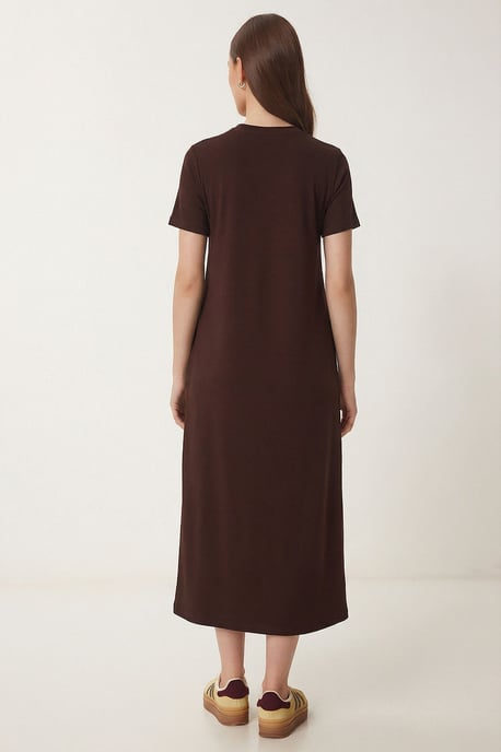 Midikleid mit kurzen Ärmeln und Rundhalsausschnitt - Image 5