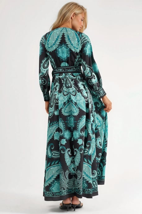 Midi-Kleid mit floralem Krawatten-Detail - Image 3
