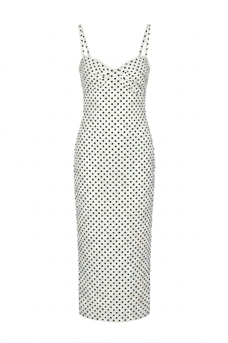 Trägerloses Polka-Dot-Tüll-Midi-Kleid - Image 1