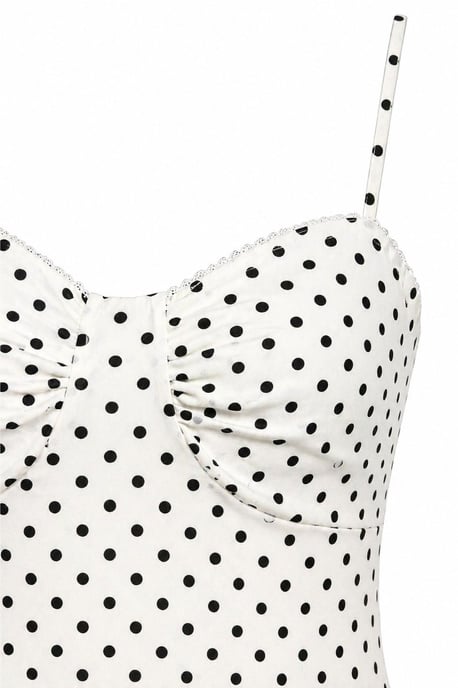 Trägerloses Polka-Dot-Tüll-Midi-Kleid - Image 2