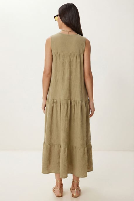 Rüschen V-Ausschnitt Midi-Kleid - Image 5