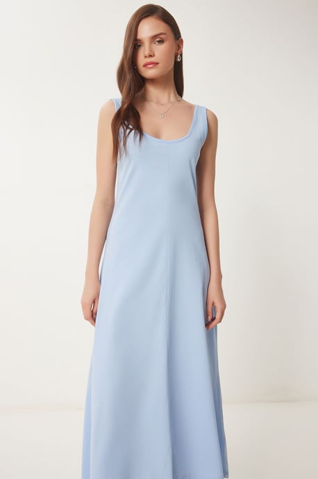 U-Kragen Midi Kleid - Image 3