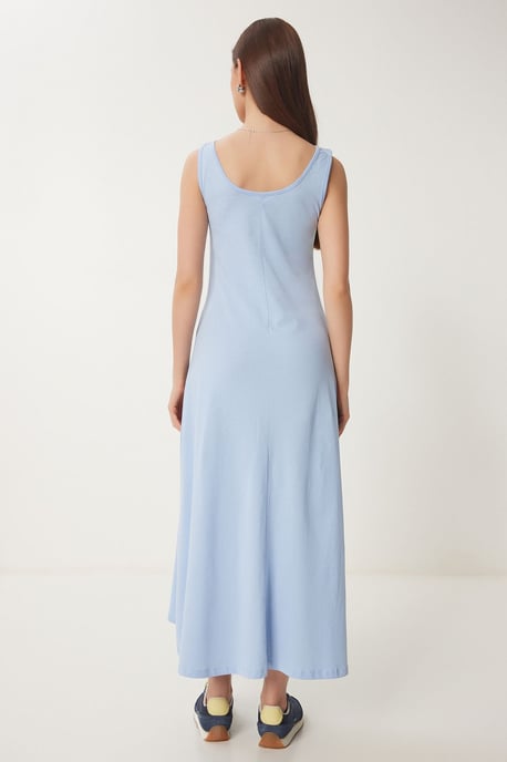 U-Kragen Midi Kleid - Image 6