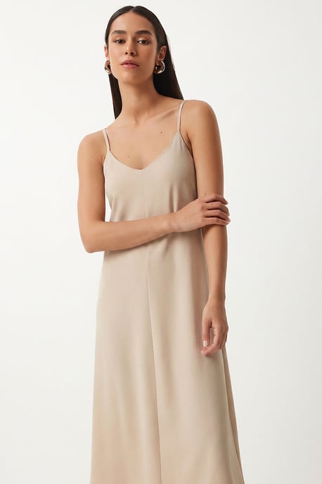 V-Ausschnitt ärmelloses Midi-Nachtkleid - Image 3