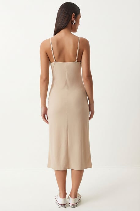 V-Ausschnitt ärmelloses Midi-Nachtkleid - Image 4