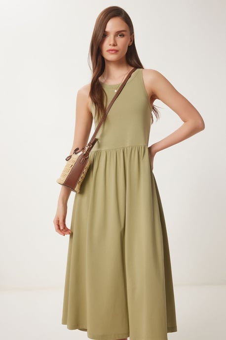 Ärmelloses Midi-Kleid mit Rundhalsausschnitt - Image 2