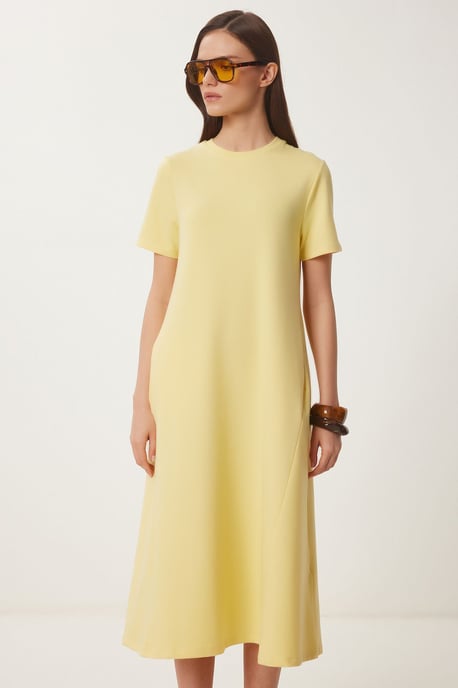 Midikleid mit kurzen Ärmeln und Rundhalsausschnitt - Image 3