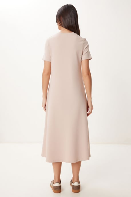 Midi-Kleid mit kurzen Ärmeln und Rundhalsausschnitt - Image 5
