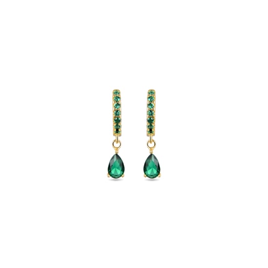 Luxenter Sterling Silber 925 Ohrringe mit Smaragd Zirkonia in 18K Gelbgold - Intheon - Image 1