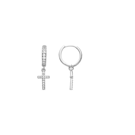 Luxenter Ohrringe mit glänzendem Zirkonia in Silberoptik - Zemu - Image 1