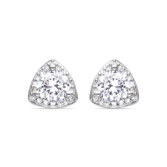 Luxenter rhodinierter Brillant-Zirkonia-Ohrring - Imli - Image 1