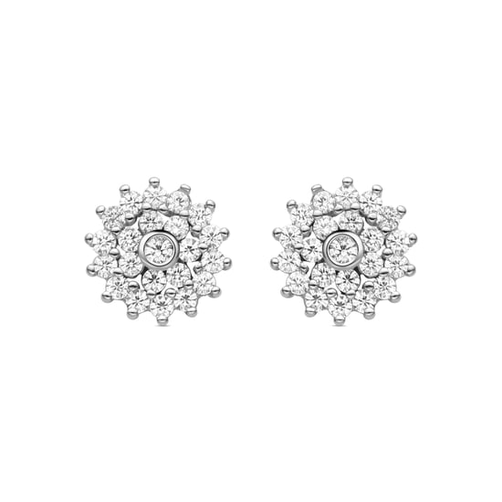 Luxenter Sterling Silber 925 Ohrringe mit rhodiniertem Brillant Zirkonia - Maliai - Image 1