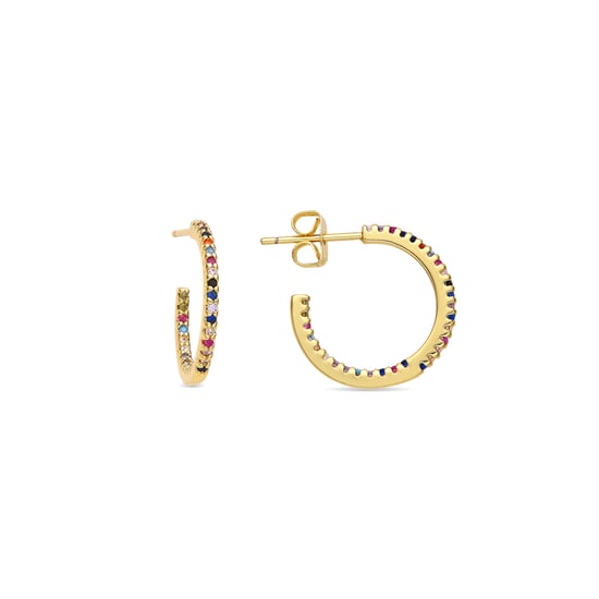 Luxenter Ohrringe mit mehrfarbigen Zirkonia 18k Gold - Kumo - Image 1