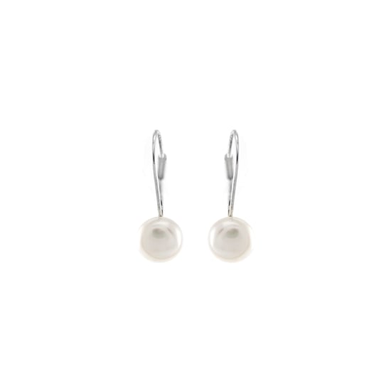 Luxenter Sterling Silber 925 Ohrringe mit rhodinierter weißer Perle - Essential - Image 1