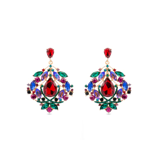 Luxenter Ohrringe mit mehrfarbigem Kristall 18k goldfarben - Moken - Image 1