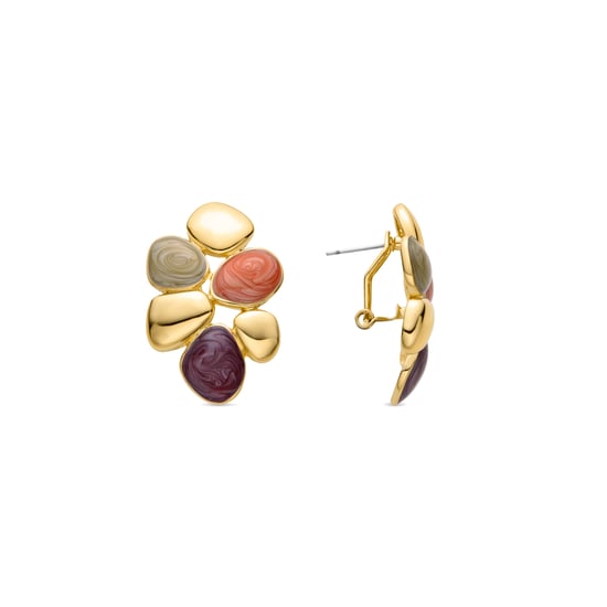 Luxenter Orange Harz Ohrringe in 18K Gelbgold - Niro - Image 1