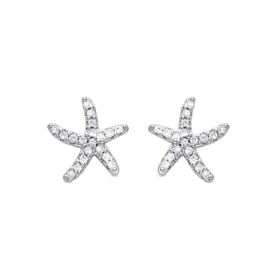 Luxenter Rhodium plattierte Brillant Zirkonia Ohrringe - Emuh - Image 1