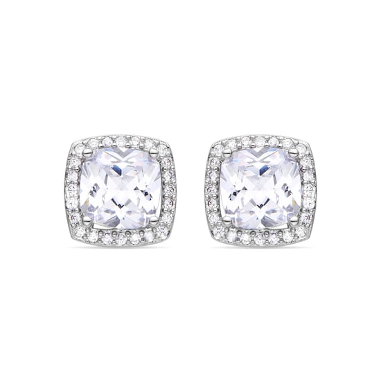 Luxenter Rhodium plattierte Brillant Zirkonia Ohrringe - Derlim - Image 1