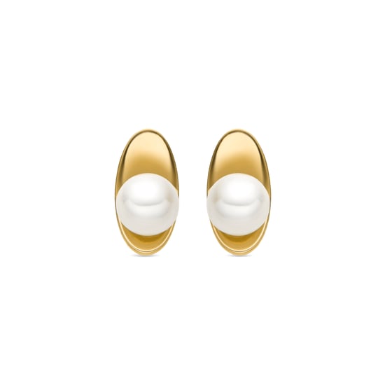 Luxenter Ohrringe mit weißer Perle in 18k Goldoptik - Lyhu - Image 1