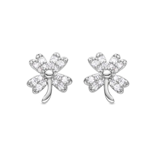 Luxenter rhodinierte Brillant-Zirkonia-Ohrringe - Ukkan - Image 1