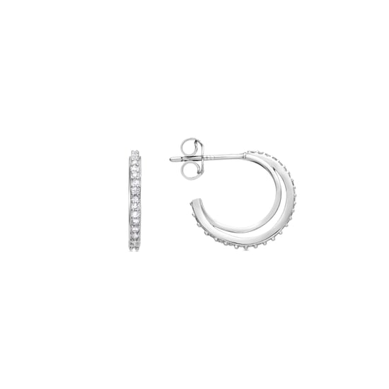 Luxenter rhodinierte Brillant-Zirkonia-Ohrringe - Ibsy - Image 1