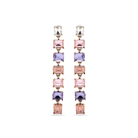Luxenter Ohrringe mit lilafarbenem Kristall, 18k Gold Finish - Moray - Image 1