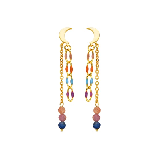 Luxenter Ohrringe aus 925er Sterlingsilber und mehrfarbigem Kristall mit 18k Gold Finish - Liesi - Image 1
