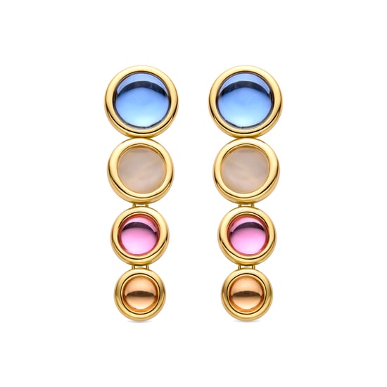 Luxenter Multicolour Kristall Ohrringe aus 18K Gelbgold - Longki - Image 1