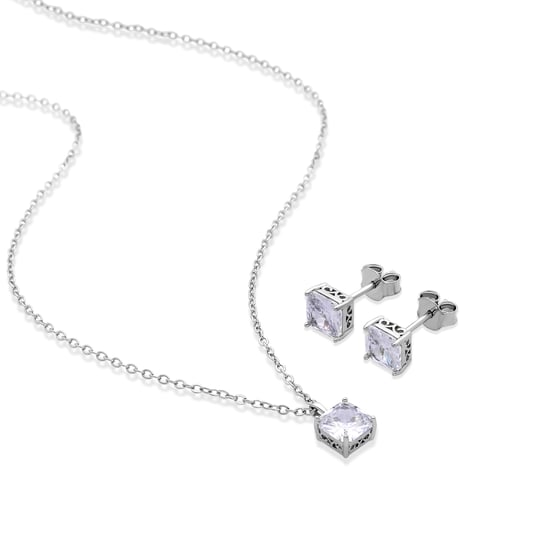 Luxenters 925 Sterling Silber Set mit rhodiniertem Brillant Zirkonia - Jacue - Image 1