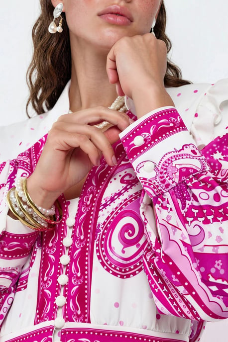 V-Ausschnitt Paisley Maxi-Kleid mit Schlitz - Image 6
