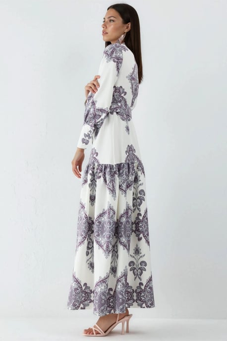 Maxikleid mit Paisleydruck, Gürtel und Hemdkragen - Image 2