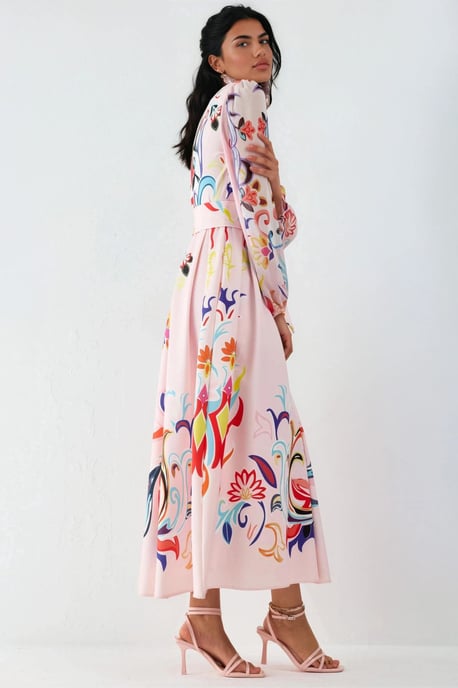 Blumenmuster Maxi A-Linien Kleid - Image 6