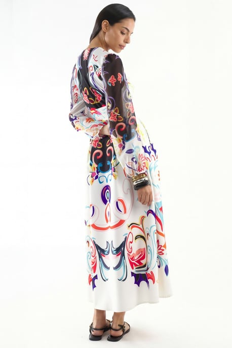 Maxikleid mit floralem Druck im A-Linien-Schnitt - Image 3