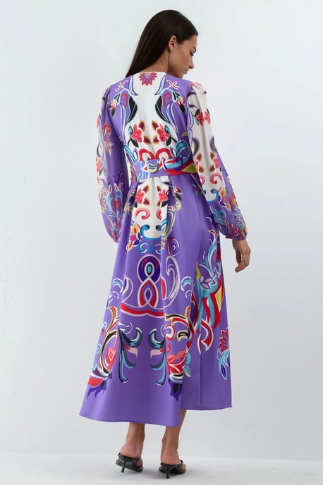 Floral Print Maxi A-Linien-Kleid - Image 3