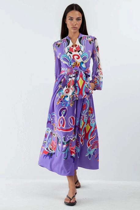 Floral Print Maxi A-Linien-Kleid - Image 4