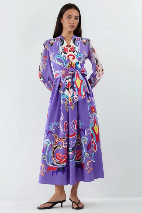 Floral Print Maxi A-Linien-Kleid - Image 5
