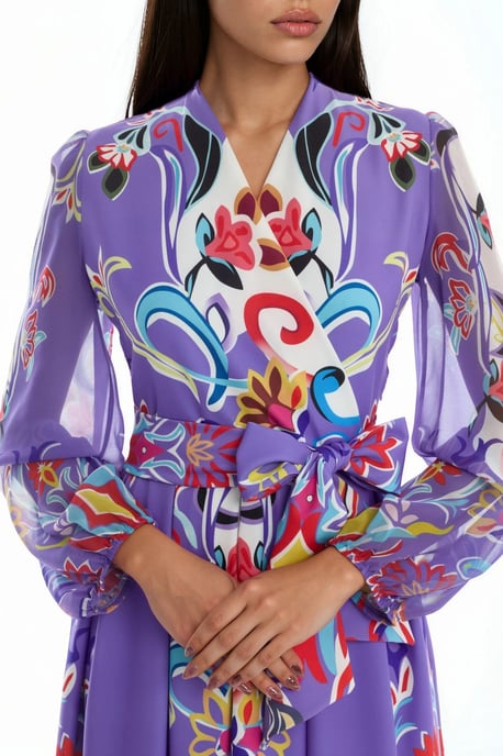 Floral Print Maxi A-Linien-Kleid - Image 6