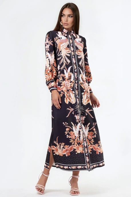 Blumiges Maxikleid mit Gürtel - Image 5
