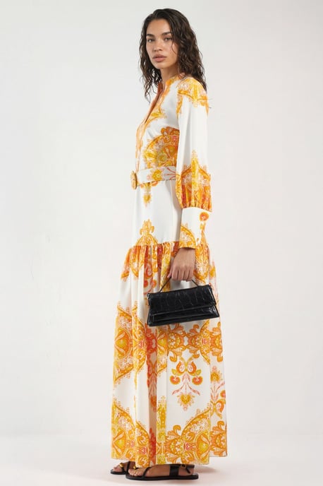 Maxikleid mit Paisley-Muster und Gürtel sowie Hemdkragen - Image 2